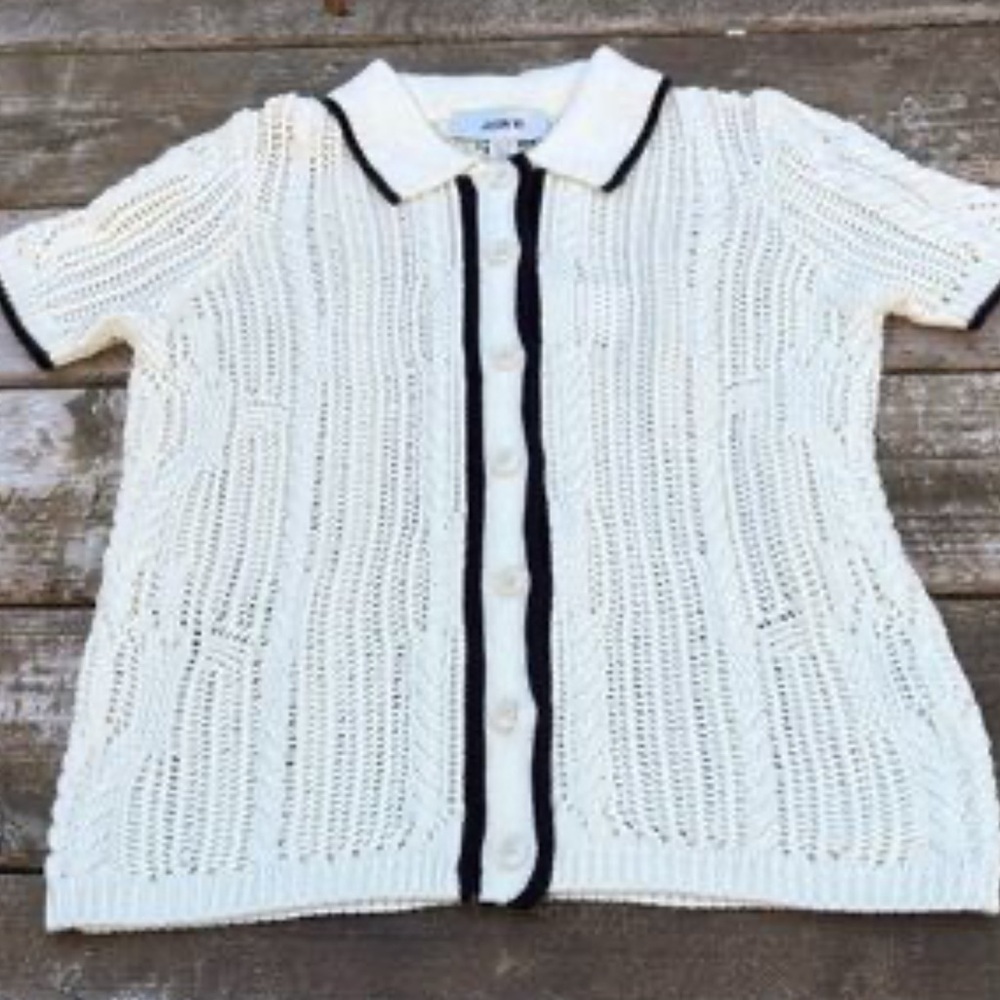 Jason Wu Ivory Knit Button-Up Top